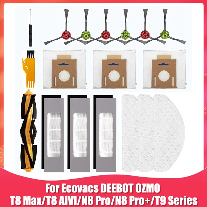 Accessory Kit Replacement For Ecovacs DEEBOT OZMO T8 Max T8 AIVI T8 Series /N8 Pro/ N8 Pro+ Robot Vacuum Cleaner
Accessory Kit Replacement For Ecovacs DEEBOT OZMO T8 Max T8 AIVI T8 Series /N8 Pro/ N8 Pro+ Robot Vacuum Cleaner