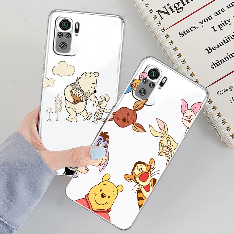 

Winnie the Pooh Disney Art Transparent Cover Phone Case For Xiaomi Redmi K50 K40 Gaming 10 10C 9AT 9A 9C 9T 8 7A 6A 5 5G Armour