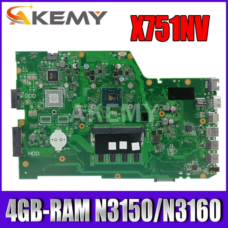 Оригинальная материнская плата Akemy X751NV для ноутбука X751NA X751N материнская плата X751NV с 4GB-RAM N3150 / N3160
Оригинальная материнская плата Akemy X751NV для ноутбука X751NA X751N материнская плата X751NV с 4GB-RAM N3150 / N3160