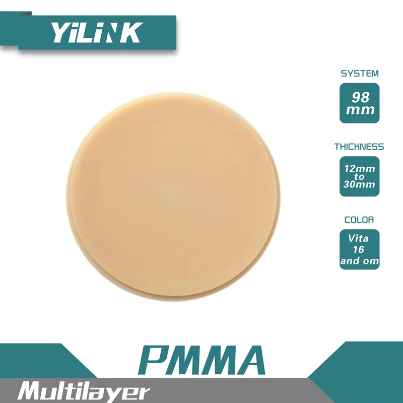 98mm Dental Materials Multilayer PMMA For Temporary Crowns Bridge Metarials Classical 16 Shades Bleach With Open CADCAM System
98mm Dental Materials Multilayer PMMA For Temporary Crowns Bridge Metarials Classical 16 Shades Bleach With Open CADCAM System