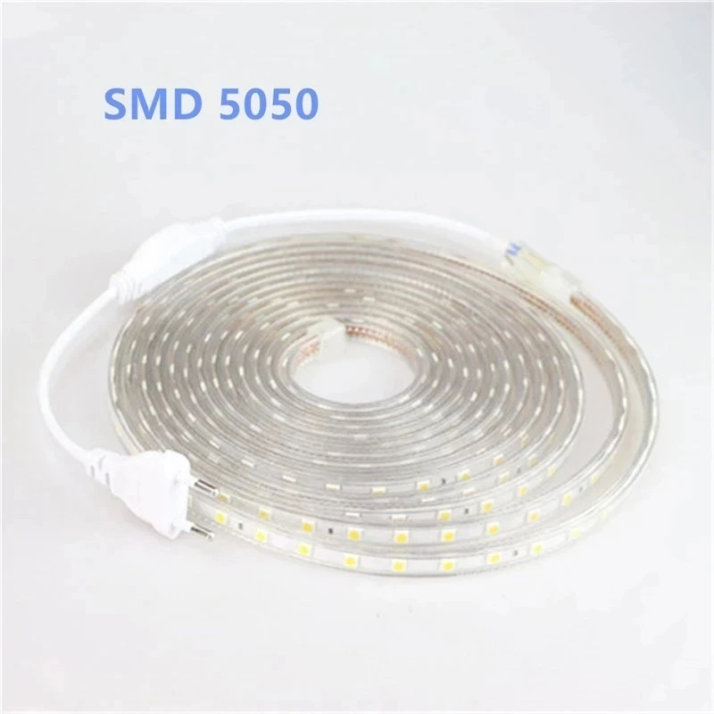 LED Strip Light 5050 Flexible AC220V 60leds/m Waterproof IP67 Led Tape LED Light With EU Power Plug 1M/2M/3M/8M/9M/10M/20M
LED Strip Light 5050 Flexible AC220V 60leds/m Waterproof IP67 Led Tape LED Light With EU Power Plug 1M/2M/3M/8M/9M/10M/20M