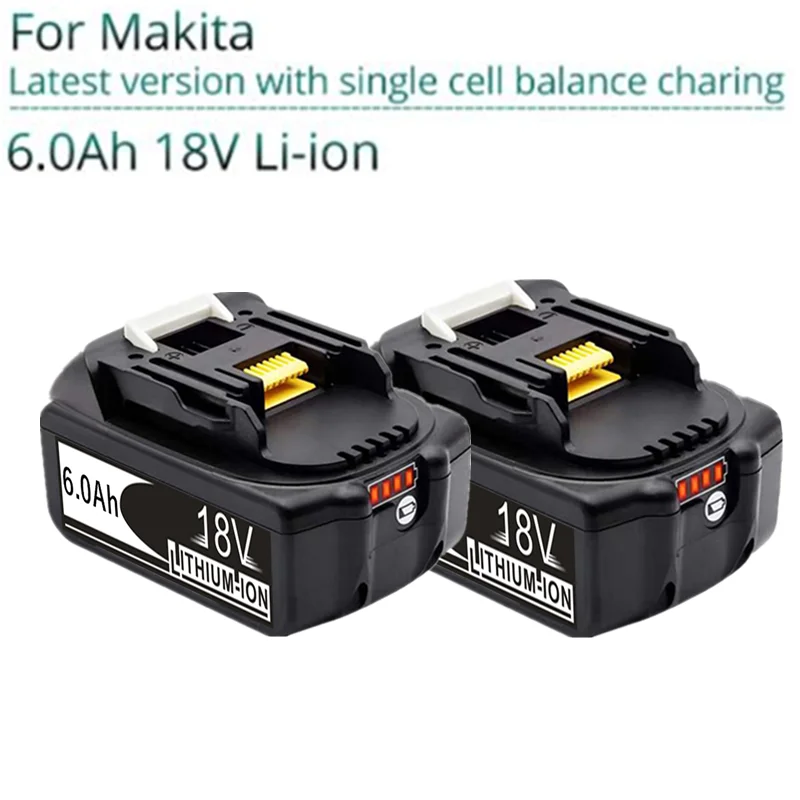Литий-ионный аккумулятор BL1860 для Makita, 18 в, BL1860B, BL1840, BL1850, BL1830, BL1860B, LXT 400, 6000 мАч 
Литий-ионный аккумулятор BL1860 для Makita, 18 в, BL1860B, BL1840, BL1850, BL1830, BL1860B, LXT 400, 6000 мАч
