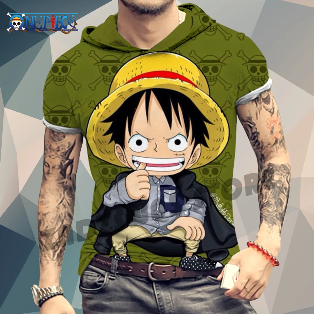 Men's Hooded T-Shirt One Piece New Clothing Short Sleeve Monkey D Luffy Trend Harajuku Style Fashion Anime T-shirts Male T-Shirt
Men's Hooded T-Shirt One Piece New Clothing Short Sleeve Monkey D Luffy Trend Harajuku Style Fashion Anime T-shirts Male T-Shirt