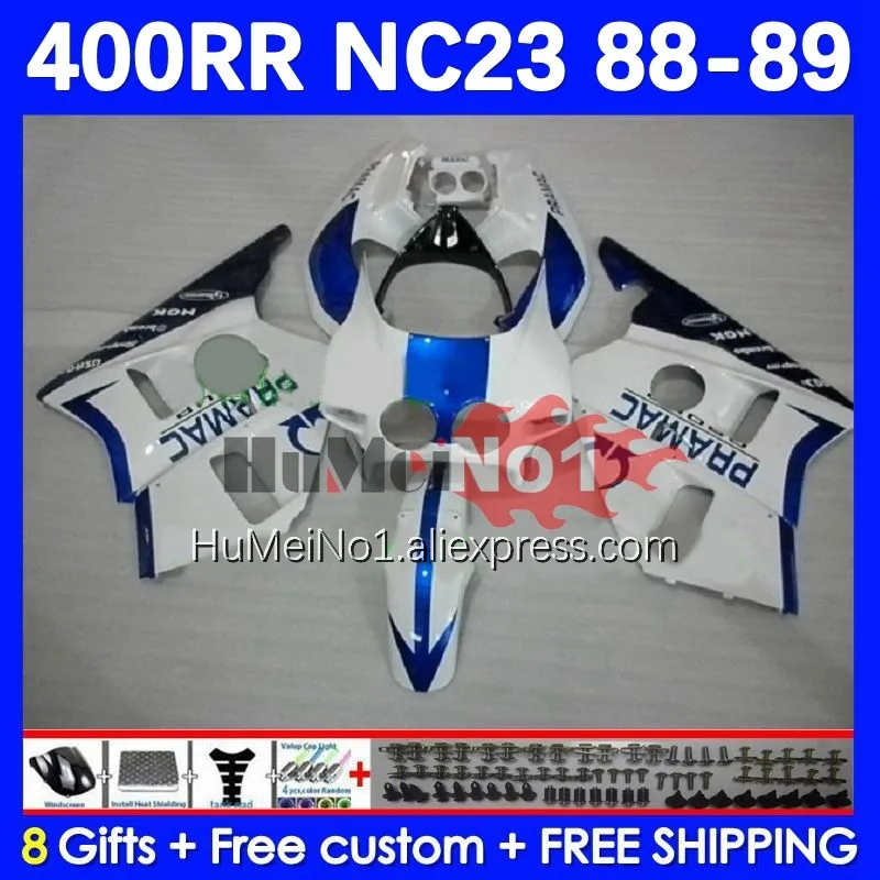 

CBR400RR For HONDA CBR 400 RR 400RR 1988 1989 1990 1991 1992 1993 135No.25 CBR400 RR NC23 88 89 90 91 92 93 Fairing PRAMAC blue