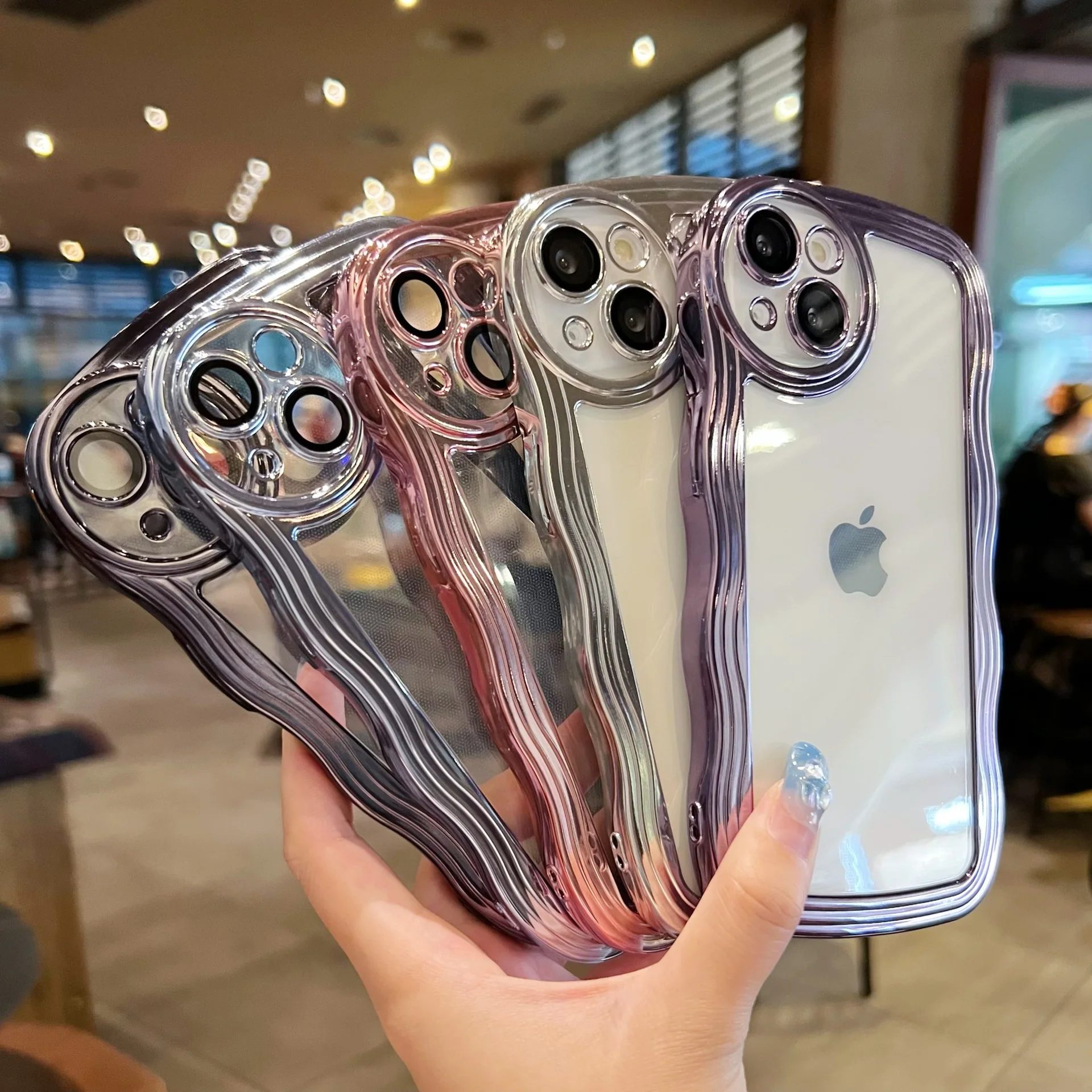 Wave Electroplating Transparent Phone Case for iPhone 14 13 12 11 Pro Mini XS Max 8 7 Plus X SE2 XR Shockproof Full Coverage 
Wave Electroplating Transparent Phone Case for iPhone 14 13 12 11 Pro Mini XS Max 8 7 Plus X SE2 XR Shockproof Full Coverage