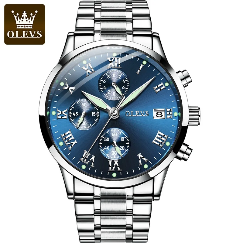 OLEVS Mens Luxury Watches Chronograph Stainless Steel Quartz Wristwatch Waterproof Sports Watch for Men Fashion Business Clock
OLEVS Mens Luxury Watches Chronograph Stainless Steel Quartz Wristwatch Waterproof Sports Watch for Men Fashion Business Clock