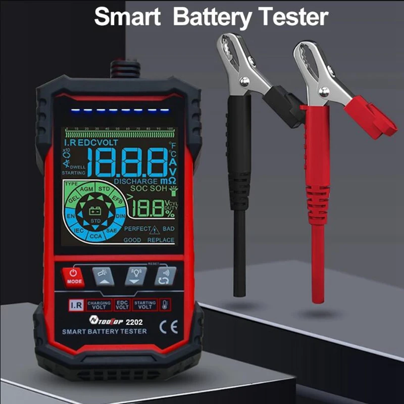Battery Tester 12/24V Cranking Charging Circut Tester Temperature Measurement Auto Identifies Voltage Band Car Battery Analyzer
Battery Tester 12/24V Cranking Charging Circut Tester Temperature Measurement Auto Identifies Voltage Band Car Battery Analyzer