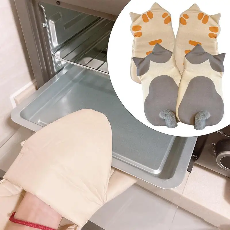 Oven Mitts Waterproof Lovely Cat Gloves For Smoker BBQ Cooking Grilling Microwave Oven Hot Mitt 1 Pair Anti Slip Heat Insulated
Oven Mitts Waterproof Lovely Cat Gloves For Smoker BBQ Cooking Grilling Microwave Oven Hot Mitt 1 Pair Anti Slip Heat Insulated