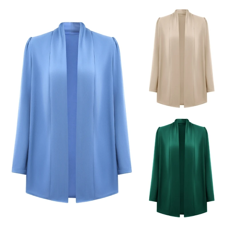 50JB Womens Shrug Open Front Satins Long Sleeve Solid Color Cardigan Office Wrap Coat Protections Cardigan
50JB Womens Shrug Open Front Satins Long Sleeve Solid Color Cardigan Office Wrap Coat Protections Cardigan