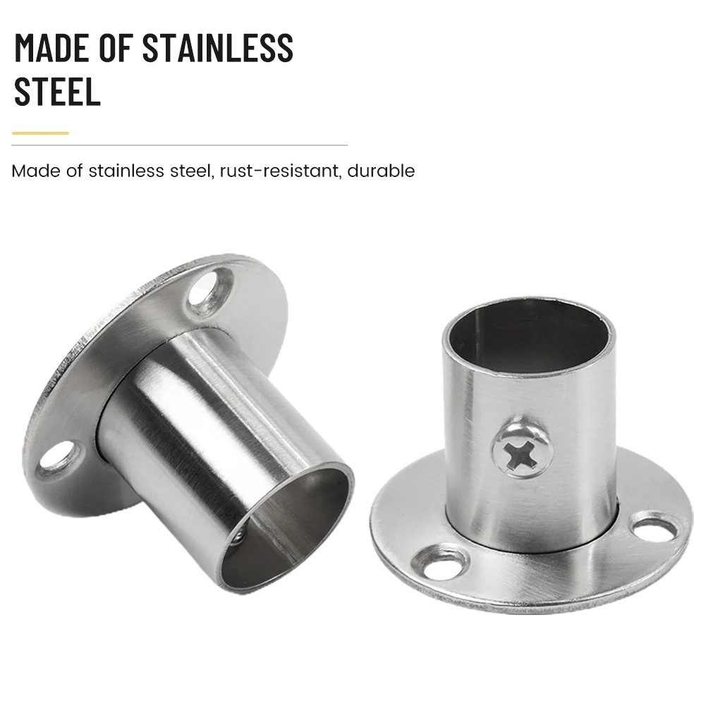 2 Pcs Closet Rod Brackets Stainless Steel Cabinet Holder Ceiling Wall Flange Socket Support Bracket Household Products
2 Pcs Closet Rod Brackets Stainless Steel Cabinet Holder Ceiling Wall Flange Socket Support Bracket Household Products