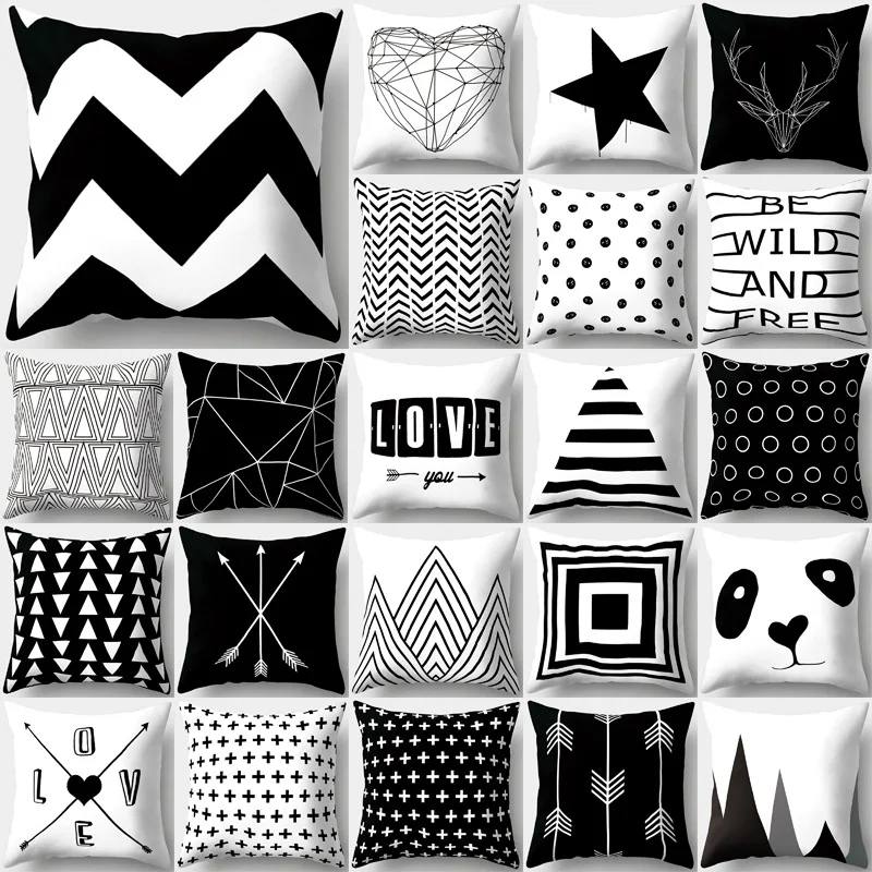 Polyester Throw Pillow, White and Black Geometric Pillow, 45*45 Nordic Style, Home Decor
Polyester Throw Pillow, White and Black Geometric Pillow, 45*45 Nordic Style, Home Decor