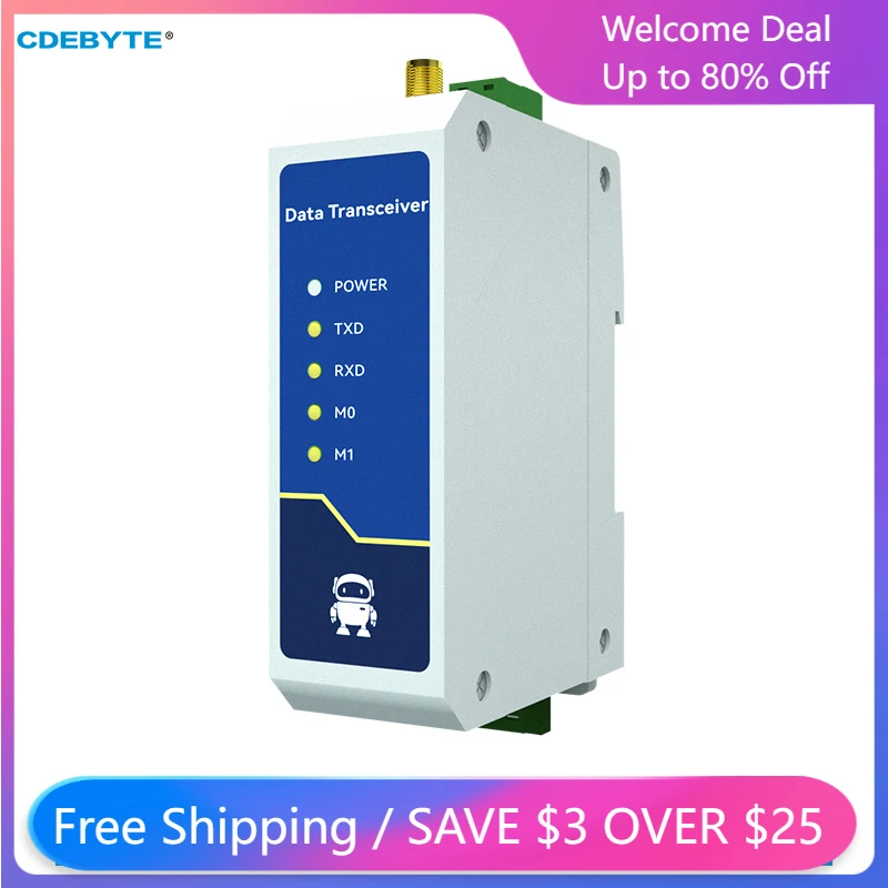 LoRa 433MHz RS485 Wireless Data Transeiver 30dBm 3KM CDEBYTE E95-DTU(433C30-485) Modbus High-speed Continuous Transmission
LoRa 433MHz RS485 Wireless Data Transeiver 30dBm 3KM CDEBYTE E95-DTU(433C30-485) Modbus High-speed Continuous Transmission
