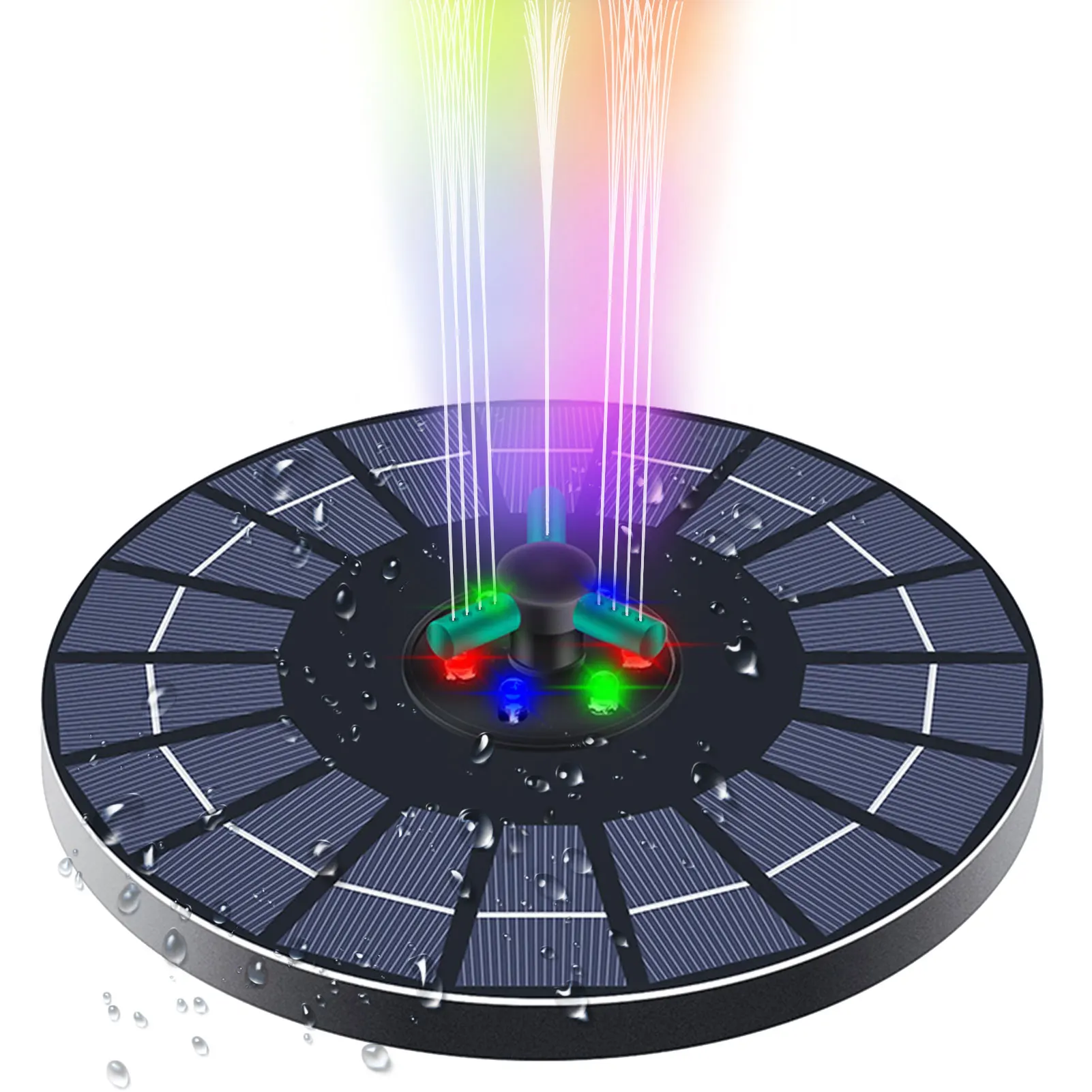 9V4W Solar Fountain With Rotating Nozzles Power Storage Function 6LED Color Lights, Solar Water Fountain For Garden Bird Baths
9V4W Solar Fountain With Rotating Nozzles Power Storage Function 6LED Color Lights, Solar Water Fountain For Garden Bird Baths