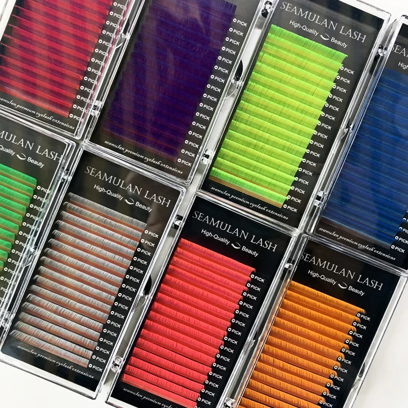 Seamulan 16 Rows Colored Fluorescent Eyelashes Extension For Cosplay Halloween Korean PBT High Quality Soft Individual Cilios
Seamulan 16 Rows Colored Fluorescent Eyelashes Extension For Cosplay Halloween Korean PBT High Quality Soft Individual Cilios