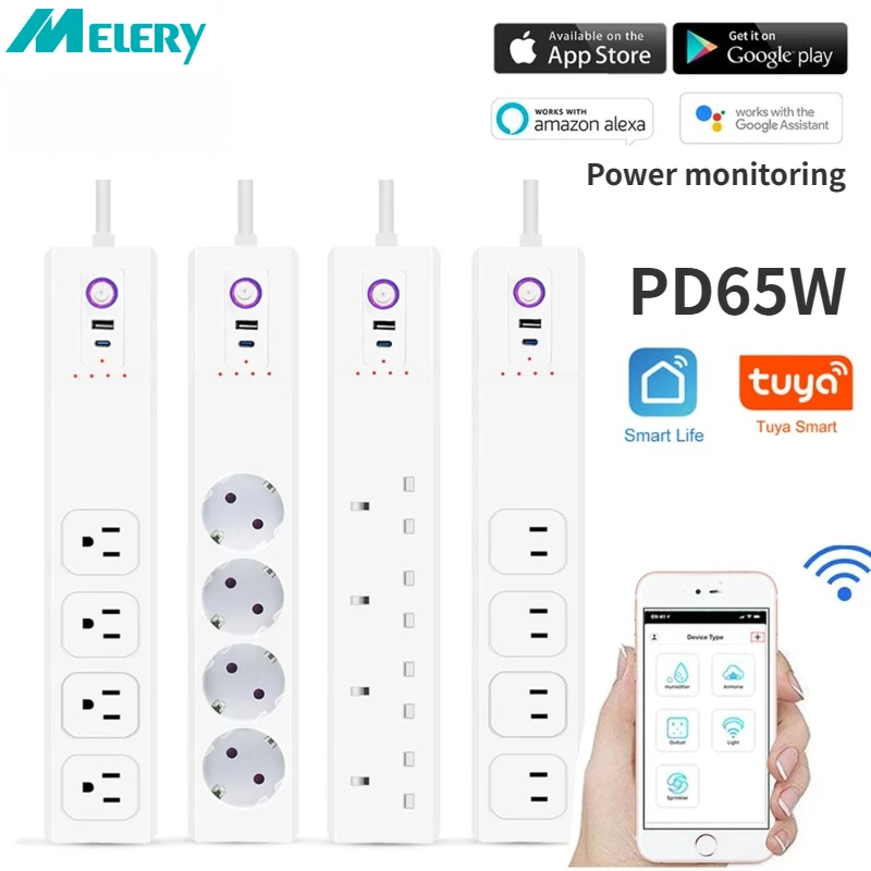Melery Wi-Fi Tuya Умная удлинительная розетка для удлинителя электрической розетки