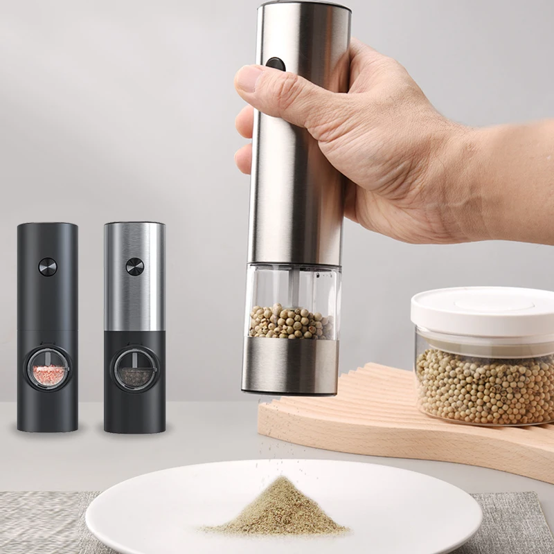 Stainless Steel Manual Salt Pepper Grinder Automatic Pepper Mill Salt Spice Grinder Battery Kitchen Tools Grinding for Cooking
Stainless Steel Manual Salt Pepper Grinder Automatic Pepper Mill Salt Spice Grinder Battery Kitchen Tools Grinding for Cooking