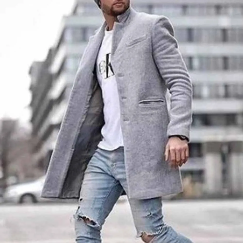 Mid-Length Pocket Plain Winter Men's Coat Turn Down Collar Solid Long Sleeve Jackets Men Overcoat Street Wear Trench Outerwear
Mid-Length Pocket Plain Winter Men's Coat Turn Down Collar Solid Long Sleeve Jackets Men Overcoat Street Wear Trench Outerwear