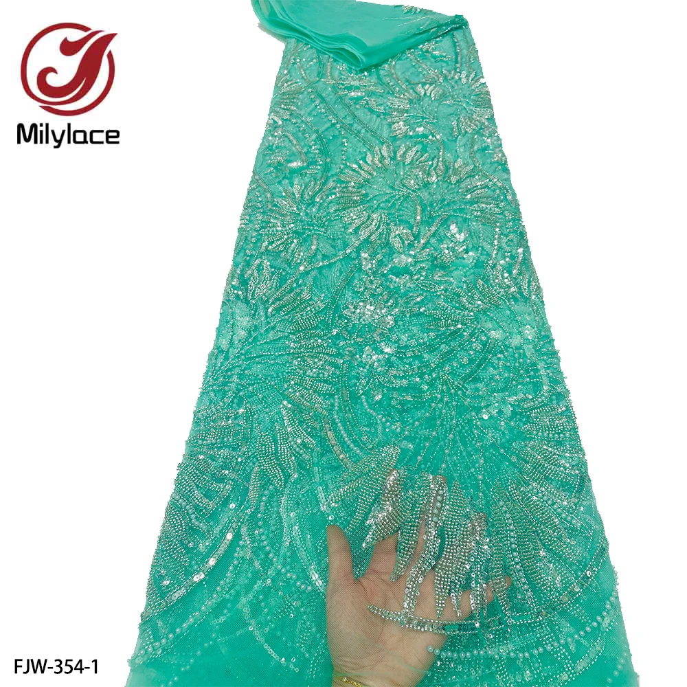 Heavy African Lace Frabric High Quality French Lace Sequins Beaded Embroidered Lace Fabric for Wedding Dress FJW-354
Heavy African Lace Frabric High Quality French Lace Sequins Beaded Embroidered Lace Fabric for Wedding Dress FJW-354