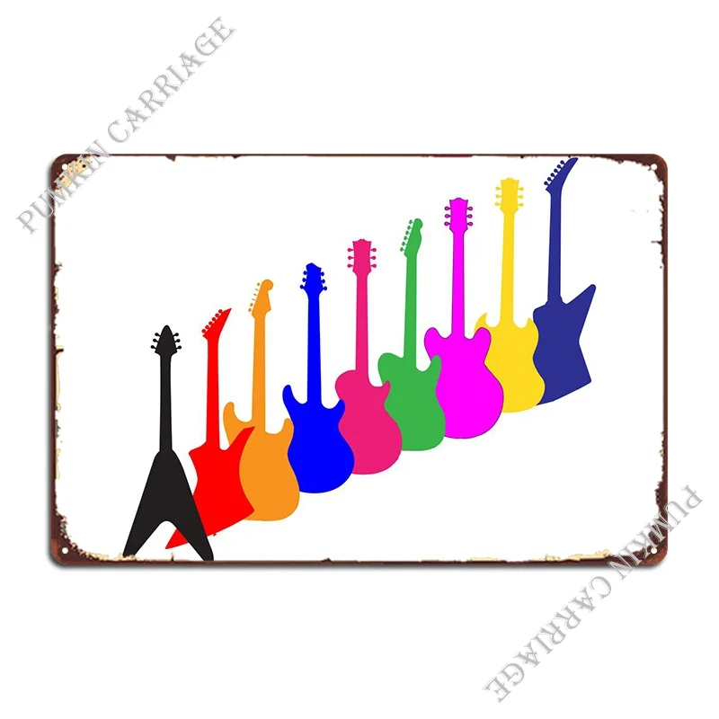 

Современные силуэты гитары, металлический плакат клуба, бара, клуба, дизайнерский паб, дизайн, оловянный плакат