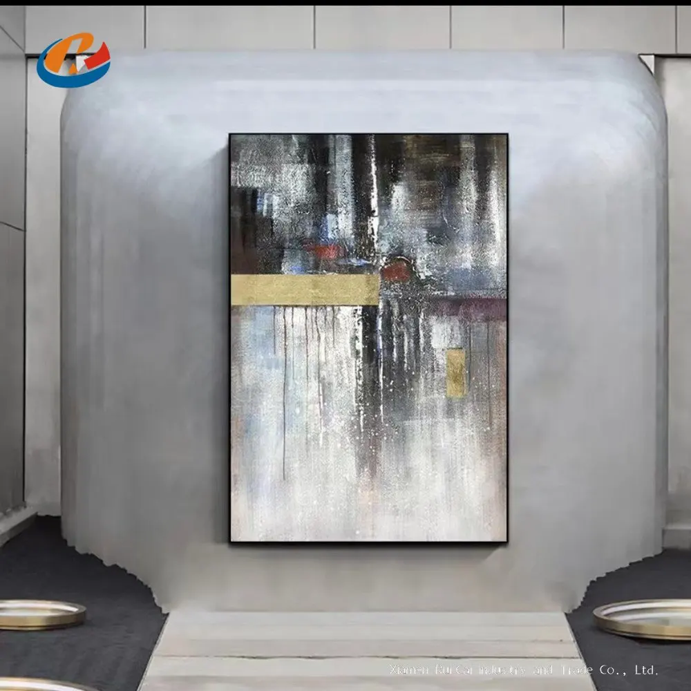 Modern Hand Painted Abstract Canvas Painting Handmade Grey Blue Geometric Block Artwork Oil Painting For Home Interior WallDecor
Modern Hand Painted Abstract Canvas Painting Handmade Grey Blue Geometric Block Artwork Oil Painting For Home Interior WallDecor