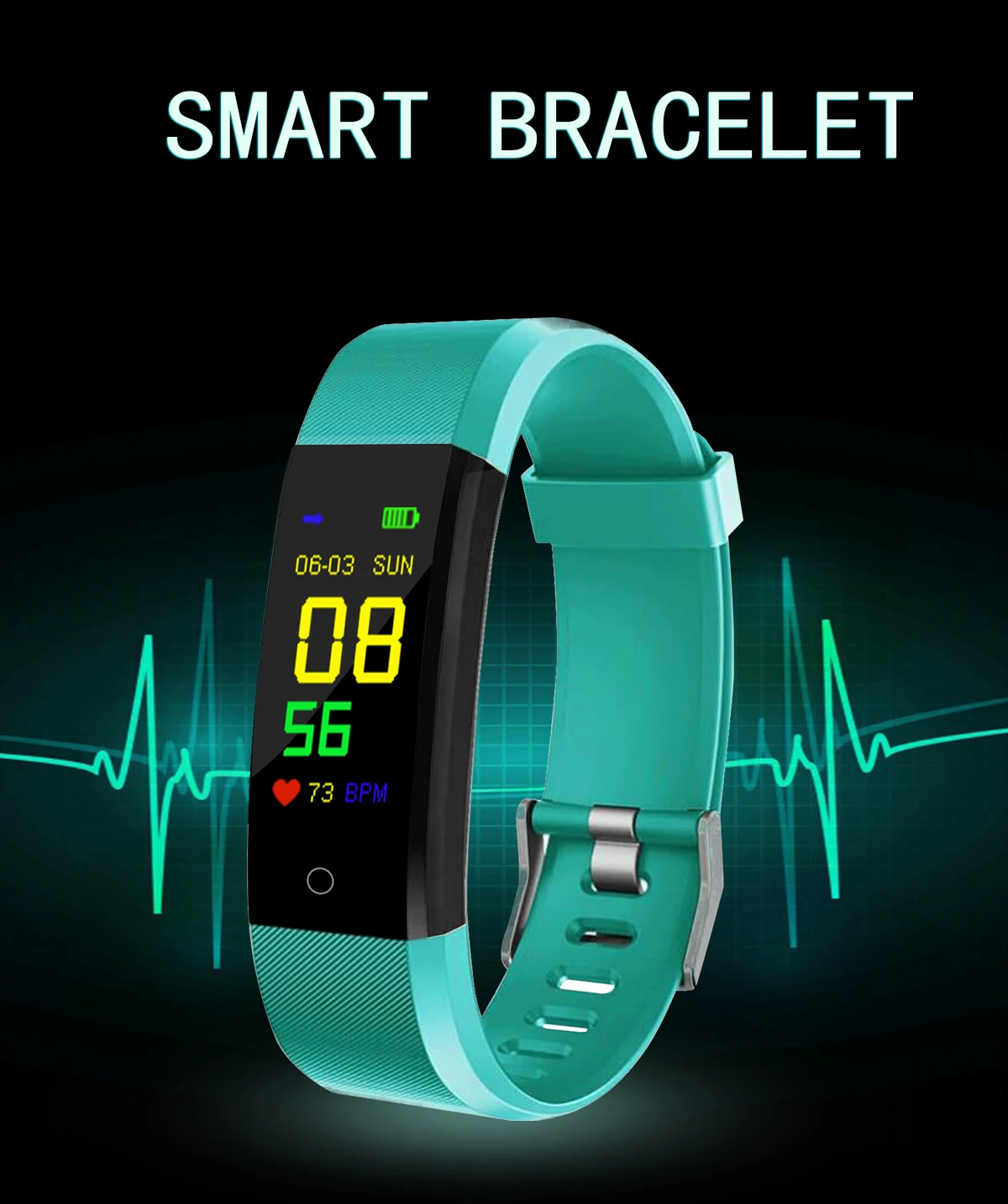 Color Screen Smart Bracelet Heart Rate Running Blood Pressure Health Monitoring Sports Bracelet 
Color Screen Smart Bracelet Heart Rate Running Blood Pressure Health Monitoring Sports Bracelet