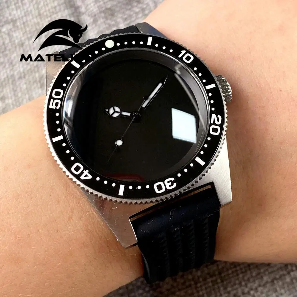Мужские часы для дайвинга 30 атм 41 мм Matelion Blank Dial Sapphire Glass NH35A PT5000