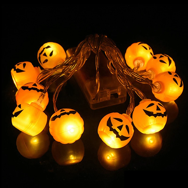 

10 светодиодных гирлянд на Хэллоуин, тыква, паук, летучая мышь, Череп, светильник «сделай сам», подвесное ужасное украшение на Хэллоуин, предметы интерьера