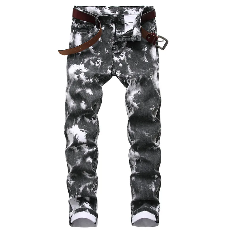 

Брюки мужские зауженные из денима, Модные Цветные эластичные джинсовые штаны в стиле хип-хоп, Размер 29-42