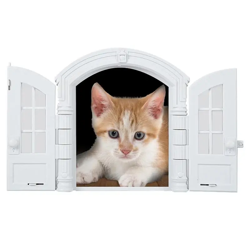 

Cat French Door Interior Door Easy Setup No-Flap Kitten Dog Exterior Door Pet Supplies Essential For Cats Dogs For Basement