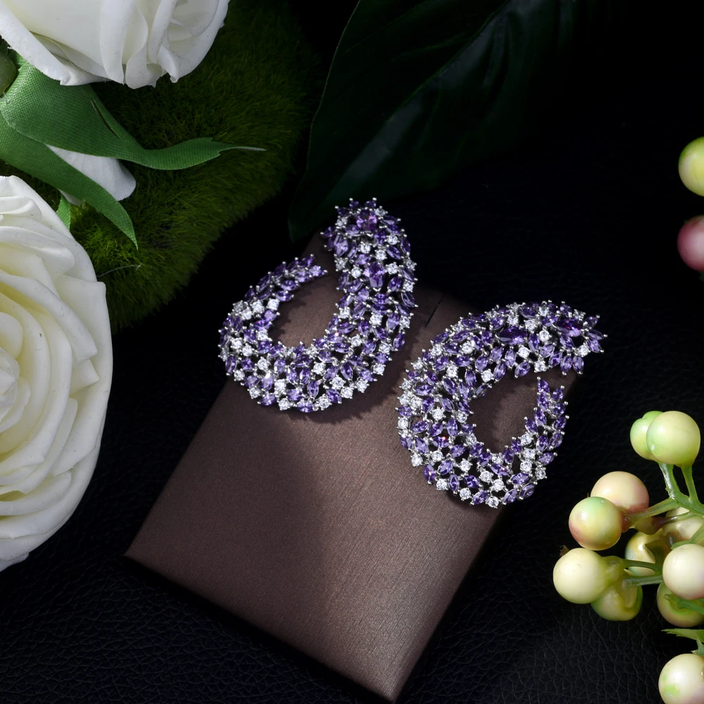 Fashion High Grade Luxury Popular Geometry Flower Shape Stud Earrings Full Mirco CZ Paved Wedding Earring Fashion Jewelry E-413 
Fashion High Grade Luxury Popular Geometry Flower Shape Stud Earrings Full Mirco CZ Paved Wedding Earring Fashion Jewelry E-413