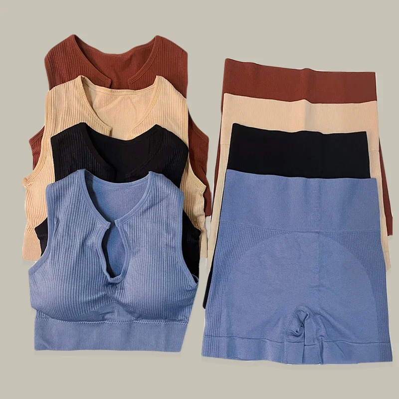 Yoga Set Gym Set Workout Clothes for Women Seamless Leggings Sports Bra Suit Female Clothing High Waist Shorts Women Tracksuit 
Yoga Set Gym Set Workout Clothes for Women Seamless Leggings Sports Bra Suit Female Clothing High Waist Shorts Women Tracksuit