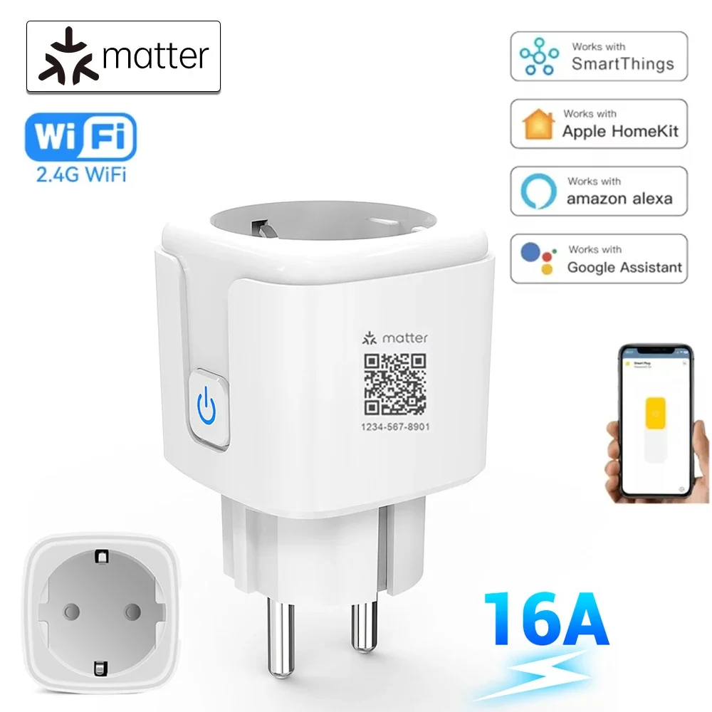 RYRA Matter Wi-Fi умная розетка 16А
RYRA Matter Wi-Fi умная розетка 16А