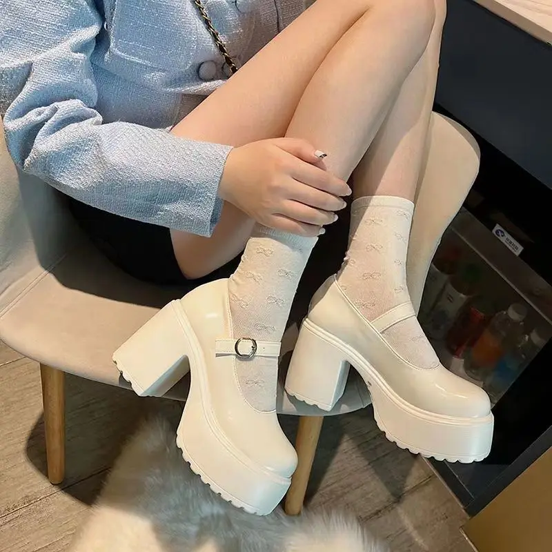 Ladies Summer Footwear Gothic White Shoes for Women 2023 Japanese Style Lolita Mary Jane Super High Heel Round Toe Platform Shoe
Ladies Summer Footwear Gothic White Shoes for Women 2023 Japanese Style Lolita Mary Jane Super High Heel Round Toe Platform Shoe