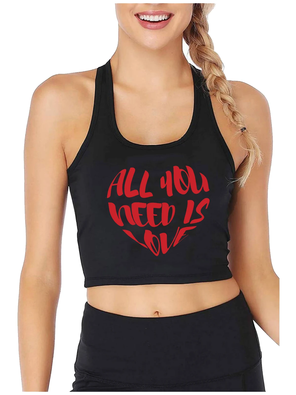 Heart Graphic All You Need Is Love Design Crop Top Funny Valentines Day Sexy Slim Fit Tank Tops Girl's Street Fashion Camisole
Heart Graphic All You Need Is Love Design Crop Top Funny Valentines Day Sexy Slim Fit Tank Tops Girl's Street Fashion Camisole