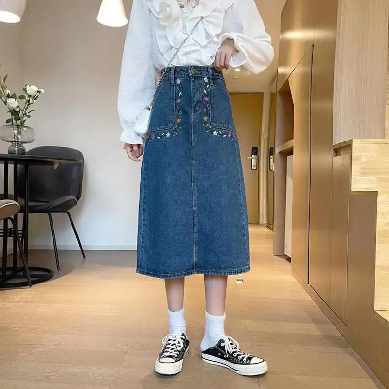 Women Split Denim Skirt Trendy E-girl High Waist Loose A Line Skirts Ripped Hole Female Midi Length Skirt Plus Size Q17
Women Split Denim Skirt Trendy E-girl High Waist Loose A Line Skirts Ripped Hole Female Midi Length Skirt Plus Size Q17