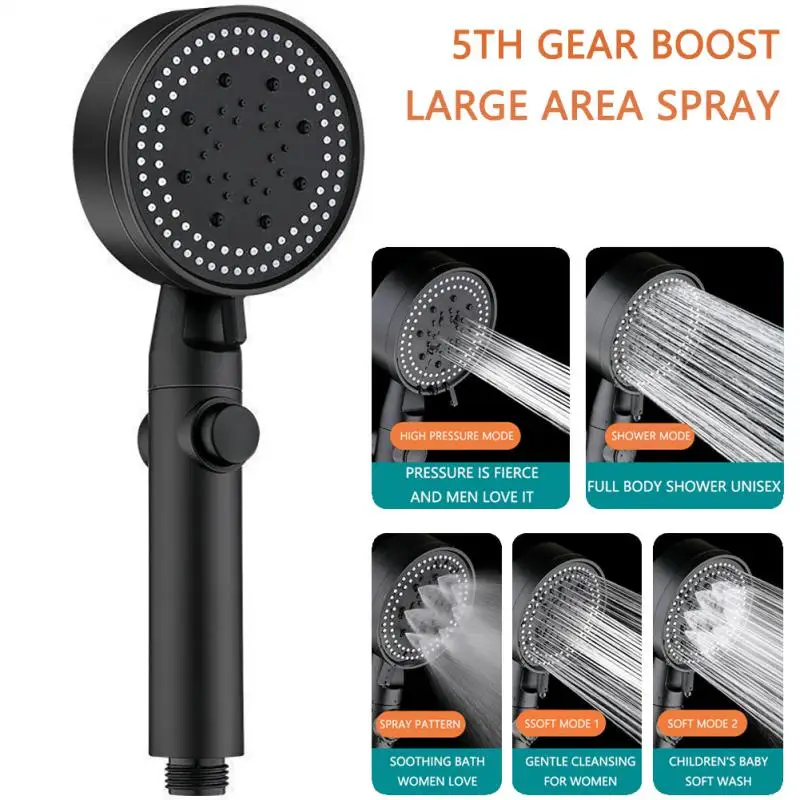 Five-Speed Adjustable Large Water Spray Multi-Function Supercharged Water Saving Shower Head Black Silver Shower Single Head
Five-Speed Adjustable Large Water Spray Multi-Function Supercharged Water Saving Shower Head Black Silver Shower Single Head