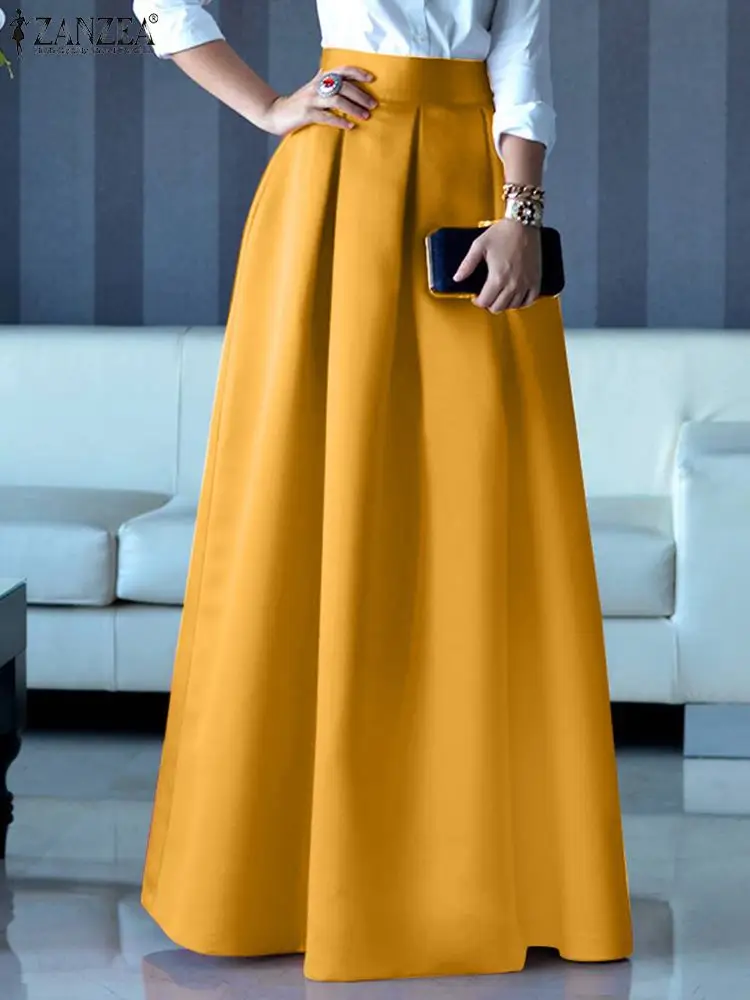 Spring Fashion Maxi Skirts 2022 ZANZEA Women's Solid Skirts High Waist Zipper Vestidos Female Party A Line Robe Femme Oversized
Spring Fashion Maxi Skirts 2022 ZANZEA Women's Solid Skirts High Waist Zipper Vestidos Female Party A Line Robe Femme Oversized