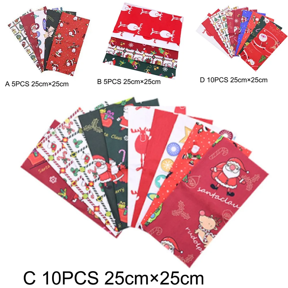 25x25cm 5/10Pcs Mix Christmas Patchwork Cotton Fabric Santa Claus Elk Print Quilting Fabrics For Xmas DIY Handmade Sewing Craft
25x25cm 5/10Pcs Mix Christmas Patchwork Cotton Fabric Santa Claus Elk Print Quilting Fabrics For Xmas DIY Handmade Sewing Craft