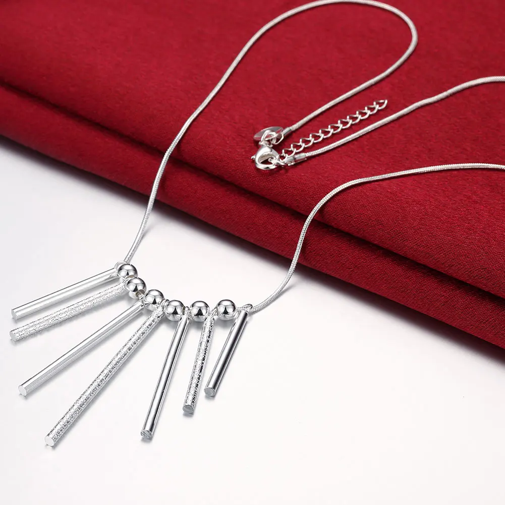 

Hot sale 925 Sterling Silver Necklace Jewelry 18 inches Wild Exquisite five pillars necklaces for women fashion Christmas gifts