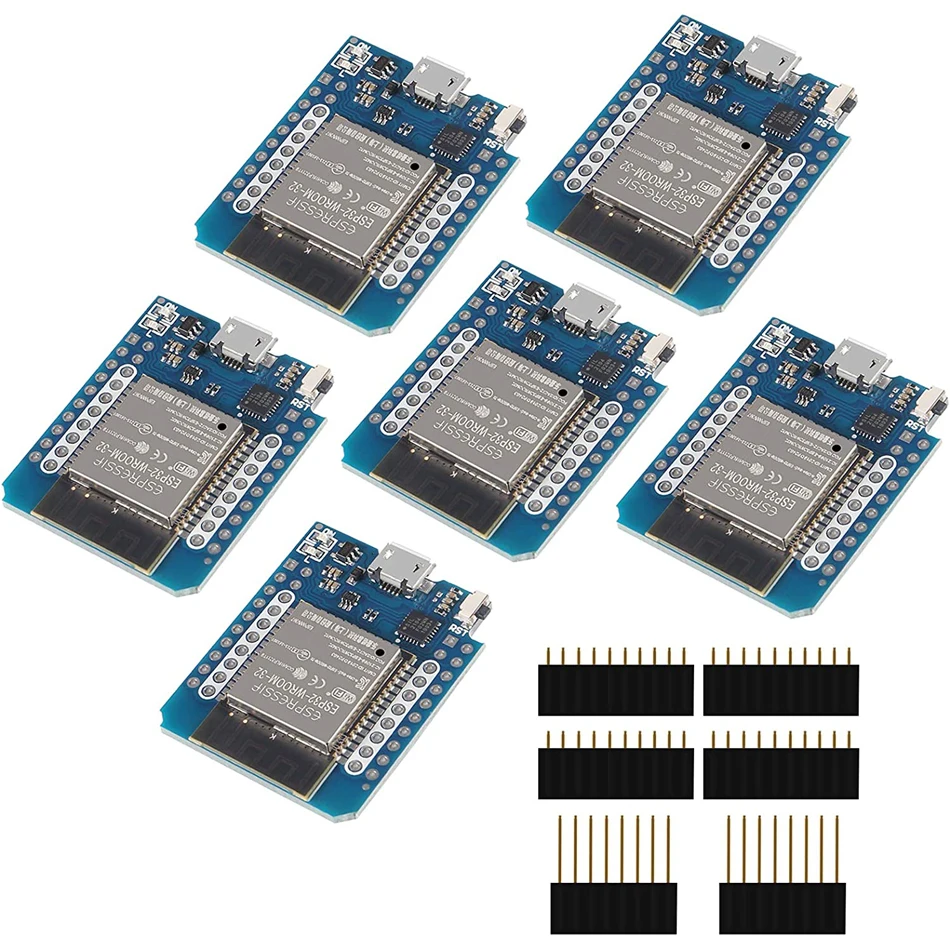 6PCS NodeMCU ESP32 ESP-WROOM-32 WLAN WiFi Bluetooth IoT макетная плата 5V совместимая с Arduino
6PCS NodeMCU ESP32 ESP-WROOM-32 WLAN WiFi Bluetooth IoT макетная плата 5V совместимая с Arduino