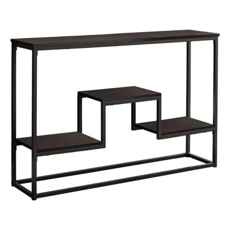 

Accent Table, Console, Entryway, Narrow, Sofa, Living Room, Bedroom, Metal, Laminate, Brown, Black, Contemporary, Modern