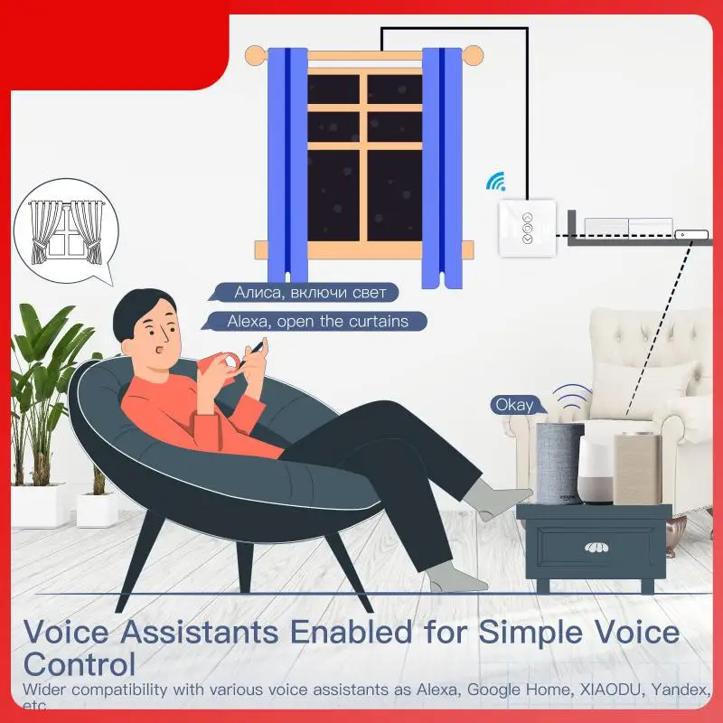 Умный выключатель для штор с поддержкой Wi-Fi и дистанционным управлением
Умный выключатель для штор с поддержкой Wi-Fi и дистанционным управлением