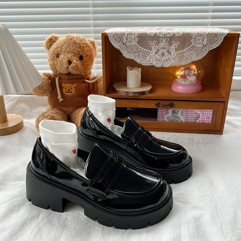 Women's Marry Jane Loafers Shoes Spring Autumn Punk Platform Shoes Slip-on Loafers Fashion PU Leather Shoes Women Flats Black
Women's Marry Jane Loafers Shoes Spring Autumn Punk Platform Shoes Slip-on Loafers Fashion PU Leather Shoes Women Flats Black