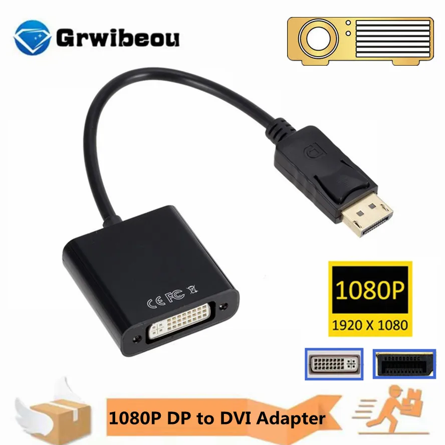 1080P DisplayPort to DVI Adapter Display Port to DVI Cable Adapter Converter Male to Female For PC Laptop HDTV Monitor Projector
1080P DisplayPort to DVI Adapter Display Port to DVI Cable Adapter Converter Male to Female For PC Laptop HDTV Monitor Projector