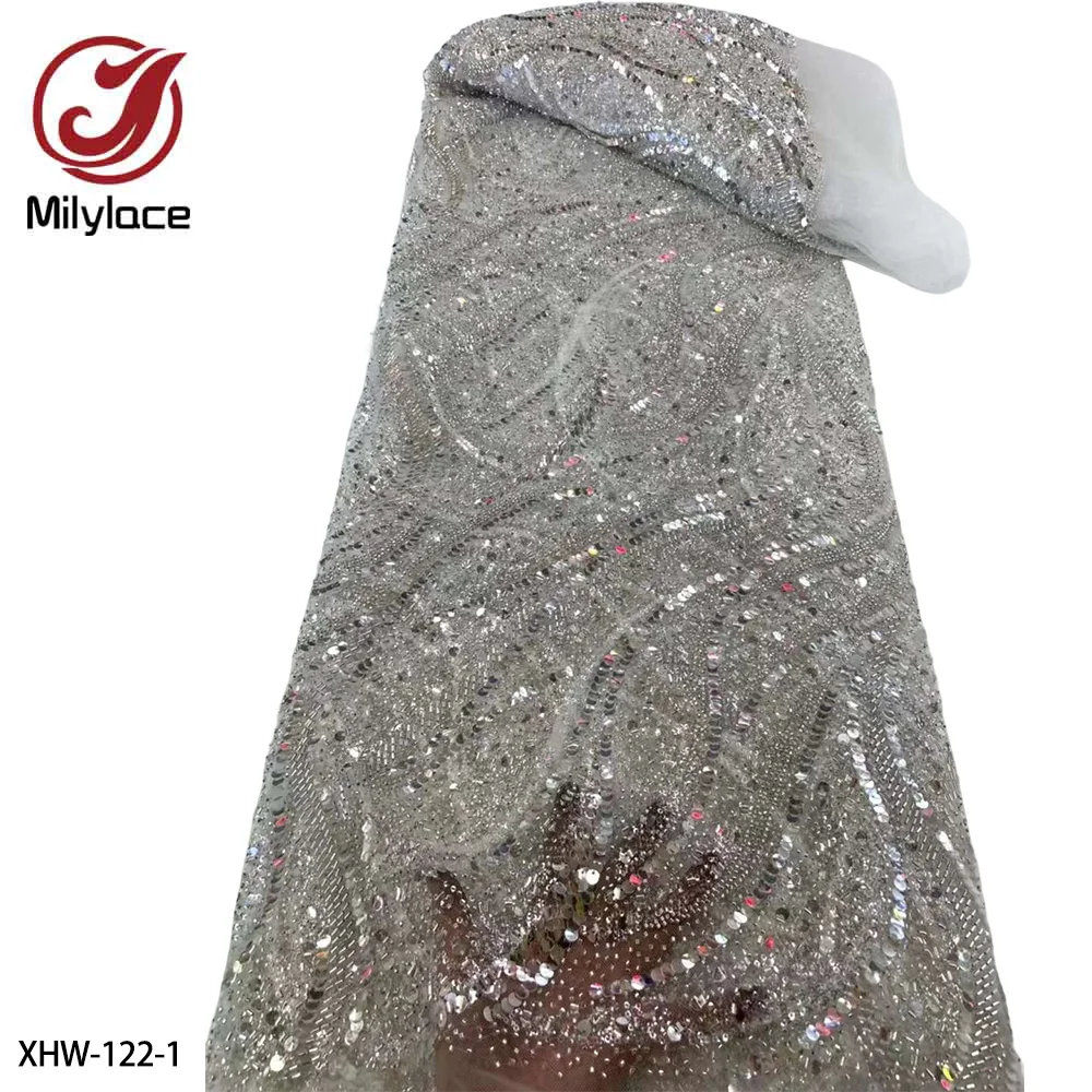 Luxury Heavy Beaded Lace Fabric Handmade Sequins Laces French Net Tulle Lace Fabric for Wedding Dress 5Yards ZXW-924
Luxury Heavy Beaded Lace Fabric Handmade Sequins Laces French Net Tulle Lace Fabric for Wedding Dress 5Yards ZXW-924