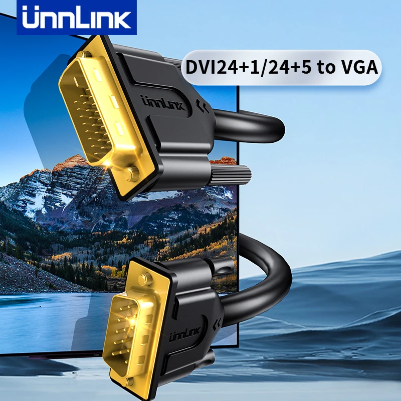Unnlink DVI to VGA Cable 1080P@60Hz DVI 24+1/24+5 Converter Adapter for PC HDTV Projector Computer Graphic
Unnlink DVI to VGA Cable 1080P@60Hz DVI 24+1/24+5 Converter Adapter for PC HDTV Projector Computer Graphic