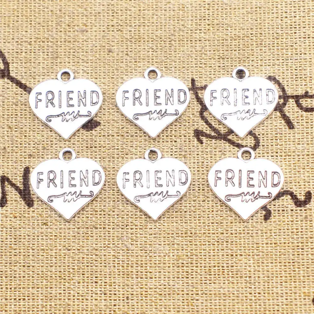 Friend Jewelry Charms Pendants Handmade Products 18X18mm Antique Silver Color 10 Pieces
Friend Jewelry Charms Pendants Handmade Products 18X18mm Antique Silver Color 10 Pieces