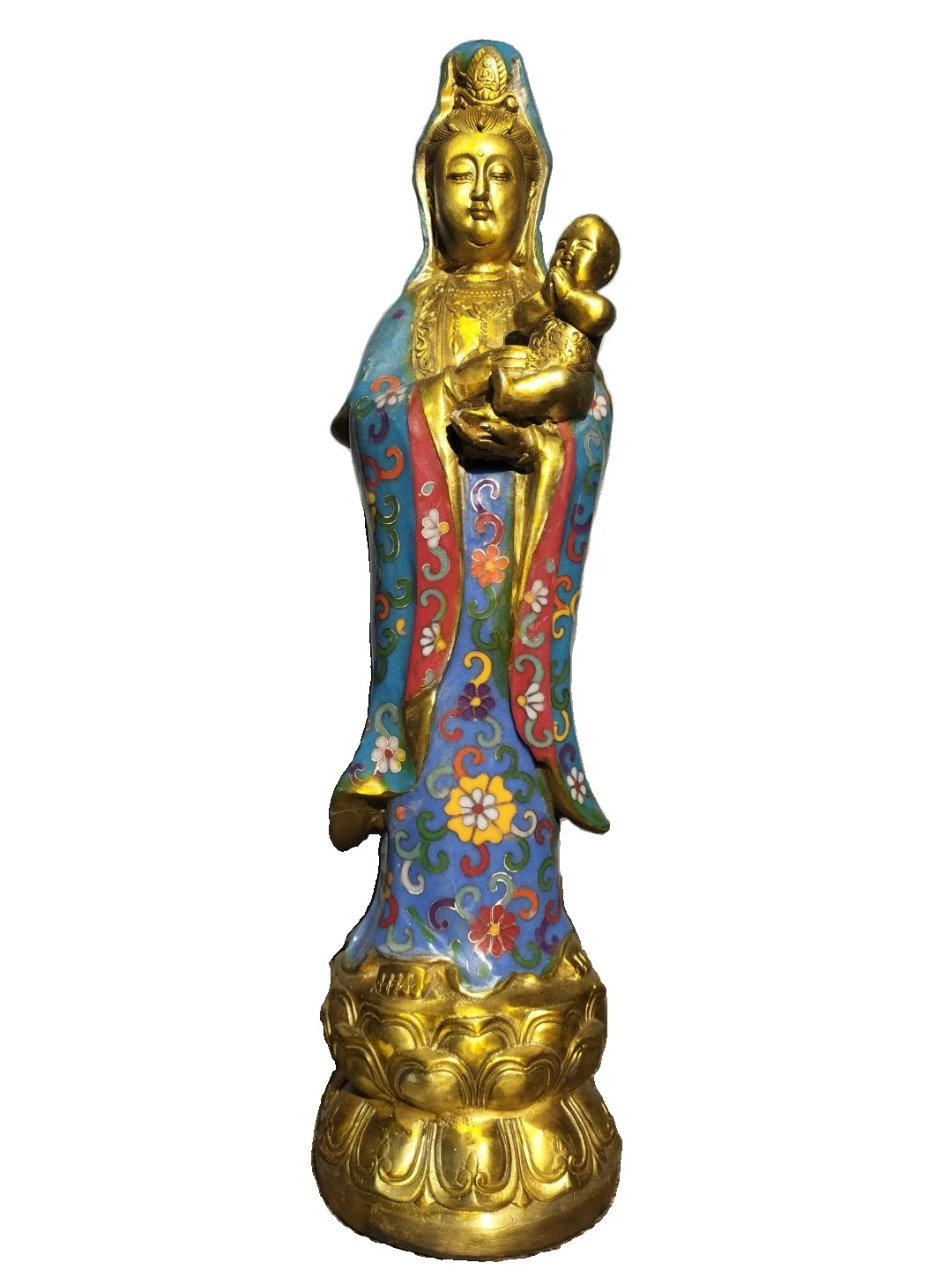 LAOJUNLU Old Pure Copper Cloisonné Guanyin Bodhisattva Pure Hand-Pinched Filigree Enamel Buddha Statue Ornament 40Cm High
LAOJUNLU Old Pure Copper Cloisonné Guanyin Bodhisattva Pure Hand-Pinched Filigree Enamel Buddha Statue Ornament 40Cm High