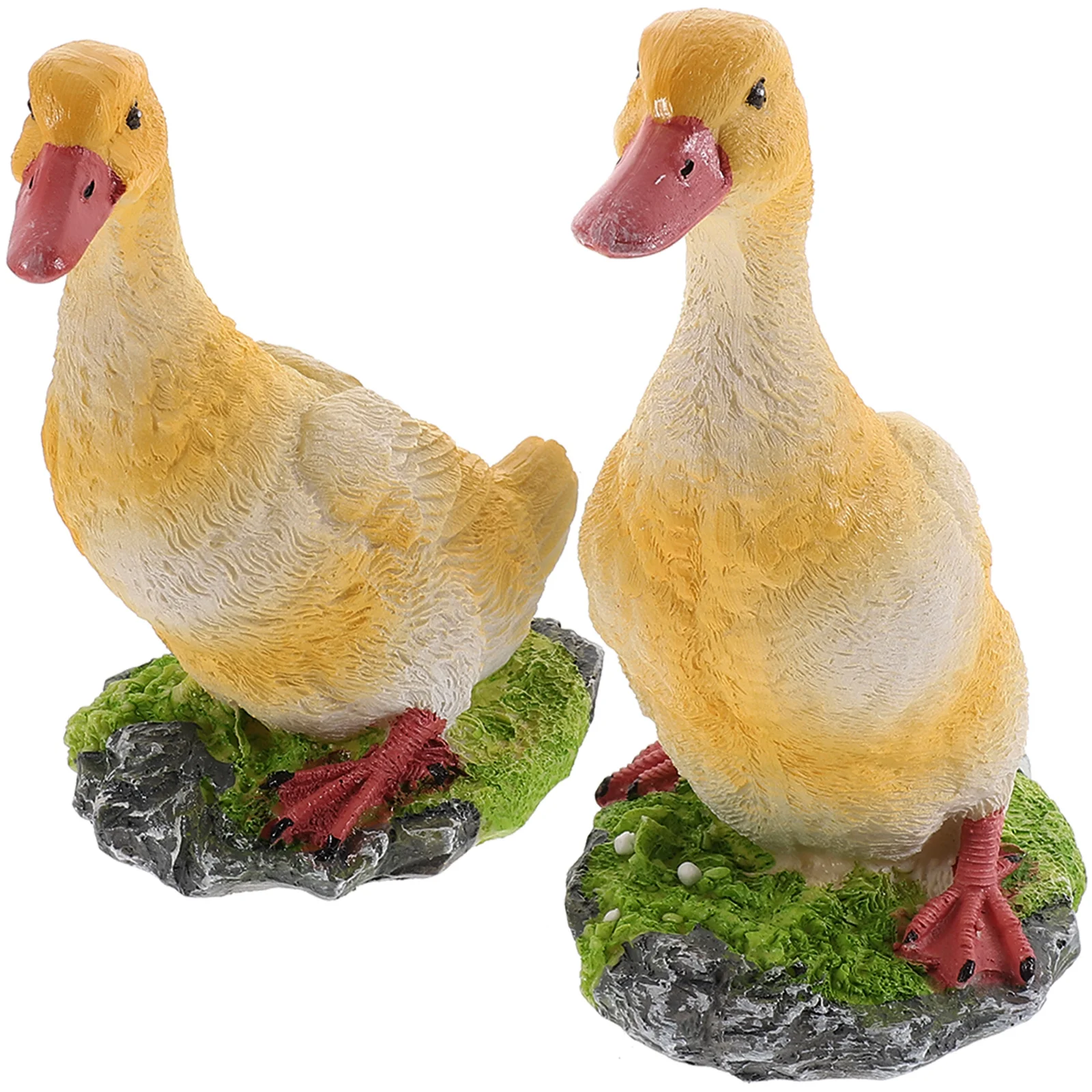 

2 Pcs Resin Duck Prop Simulated Modeling Ornament Crafts Lifelike Decor Resin Vivid Figurines Decorative