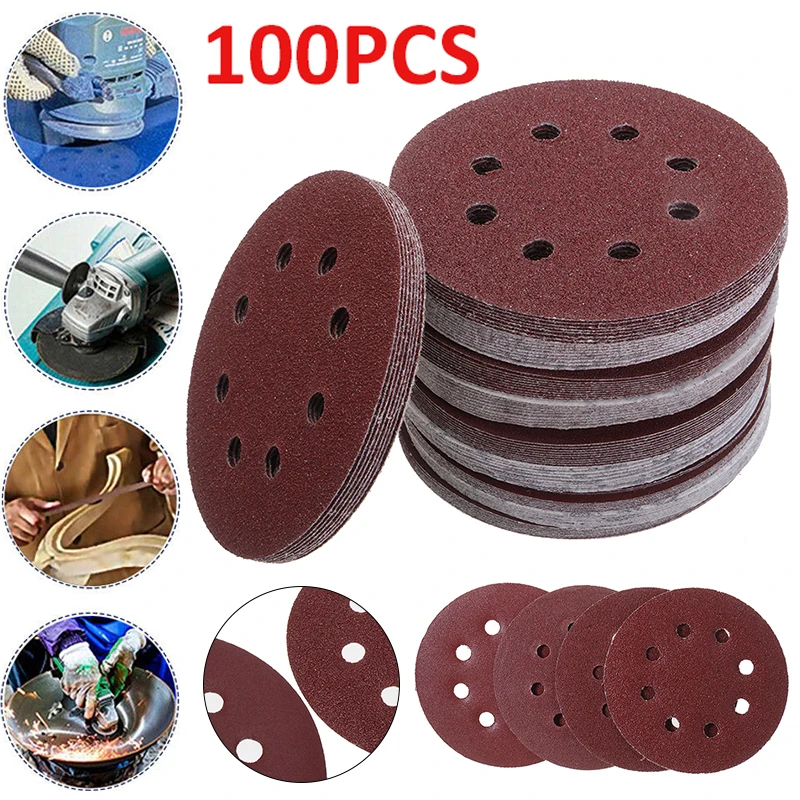 100pcs/Set 5 inch 125mm Sanding Discs Eccentric Sandpaper 40-600 Grit 8 Holes Abrasive Polishing Tools Replacement Parts
100pcs/Set 5 inch 125mm Sanding Discs Eccentric Sandpaper 40-600 Grit 8 Holes Abrasive Polishing Tools Replacement Parts